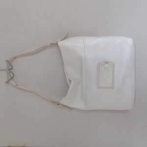 White leather bag
